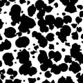 Black and white spotted animal print of Dalmatian or cow. Vector background with animal print. Texture spots and dots of Royalty Free Stock Photo