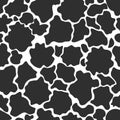 Black and white spotted animal print of Dalmatian or cow. Vector background with animal print. Texture spots and dots of Royalty Free Stock Photo