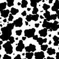 Black and white spotted animal print of Dalmatian or cow. Vector background with animal print. Texture spots and dots of Royalty Free Stock Photo