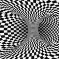 Black and white square optical illusion. Abstract chess illusion background. Vector illustration Royalty Free Stock Photo
