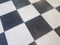 Black and white square tile pattern on floor Royalty Free Stock Photo