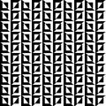 Black and white square and wave combination in a seamless pattern with high contrast. Vector EPS 10