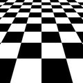 Black white squares checkered Board background, vector chessboard perspective Royalty Free Stock Photo