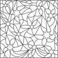 Black-white stained-glass window, stars for your design