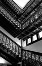 Black and white staircase in an old building