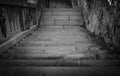 Black and white stairs going down with a lot grafiti Royalty Free Stock Photo