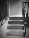 Black white stairs staircase steps handrail Royalty Free Stock Photo