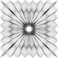 Black white star. Radiating sharp shape. Central burst icon. Vector symmetry design. Royalty Free Stock Photo