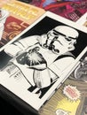 Stormtrooper Comic Print Royalty Free Stock Photo