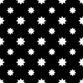 Black and White Stars on a backdrop. Simple retro geometric Christmas pattern. Vector background for printing, fabric, paper for Royalty Free Stock Photo