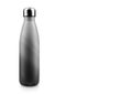 Black and white steel thermo bottle, isolated on empty background with copy space. Royalty Free Stock Photo