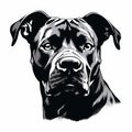 Black And White Stencil Art Of Alert And Gentle Staffordshire Bull Terrier Royalty Free Stock Photo