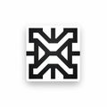 Black And White Sticker With Afrofuturism-inspired Dynamic Symmetry Royalty Free Stock Photo