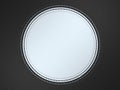 Black and white stitched circle shape on leather Royalty Free Stock Photo
