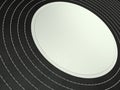 Black and white stitched circle shape on leather Royalty Free Stock Photo