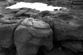 Black and white stone mountain at Sam Phan Bok ,Grand canyon of Thailand Royalty Free Stock Photo