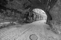 Black and white streets of the old town in Lublin