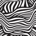 Black and white striped background. Abstract shapes backdrop. Zebra pattern. Vector design Royalty Free Stock Photo