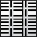 Black And White Striped Grid: Symmetrical Balance And Metallic Rectangles