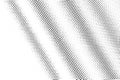 Black on white striped halftone texture. Diagonal dotwork gradient. Distressed dotted vector background Royalty Free Stock Photo
