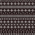 Black and white striped ornament traditional african mudcloth fabric seamless pattern, vector