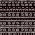 Black and white striped ornament traditional african mudcloth fabric seamless pattern, vector