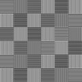 Black and white striped squares simple patchwork blanket seamless pattern, vector Royalty Free Stock Photo