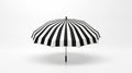 Black And White Striped Umbrella: Hyper-realistic Design With Meticulous Details