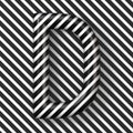 Black and white stripes Letter D 3D