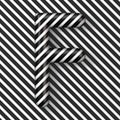 Black and white stripes Letter F 3D