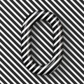 Black and white stripes Letter O 3D