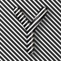 Black and white stripes Letter Y 3D