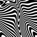 Vector image black and white waves striped background.Optical illusion.background with wavy pattern. black-white striped swirl. Royalty Free Stock Photo