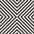 Black and white stripes vector seamless pattern. Crossing diagonal lines. Royalty Free Stock Photo