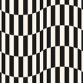 Black and white stripes vector seamless pattern. Vertical lines, wavy shapes. Royalty Free Stock Photo