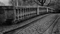 Old Cobbled Road across Historic Bridge of West Central Scotland Royalty Free Stock Photo