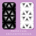 Black and White Style Mobil Phone Covers. Monochrome Abstract Geometric Design