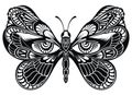 Butterfly wings with human eyes.Tattoo art Royalty Free Stock Photo