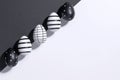 Black and white stylish Easter background. Royalty Free Stock Photo