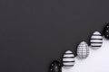 Black and white stylish Easter background. Royalty Free Stock Photo