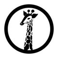 Black and white stylish giraffe logo animal vector tattoo