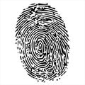Black and white stylized fingerprint illustration displaying Royalty Free Stock Photo