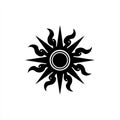 Black And White Stylized Sun Graphic Design Element Royalty Free Stock Photo