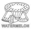 Black and white summer vegetarian food poster Ripe sliced up watermelons