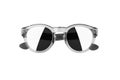 Black and white sunglasses white background isolated close up, monochrome mirror sunglass, men or women glasses, eyeglasses