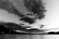 Black & White Of The Sunset At Meydenbauer Beach Park at Bellevue, Washington, United States Royalty Free Stock Photo
