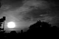 Black and White Sunset in Newport News, Virginia
