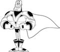 Black And White Super Hero Cartoon Character