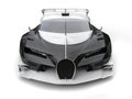 Black and white supercar - front closeup shot Royalty Free Stock Photo