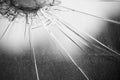 Monochrome surface of cracked thick glass Royalty Free Stock Photo